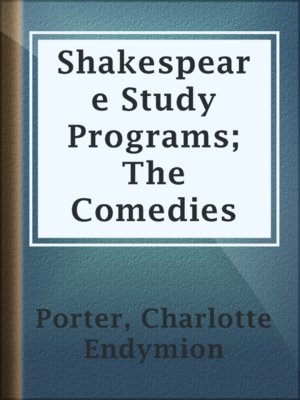 cover image of Shakespeare Study Programs; The Comedies